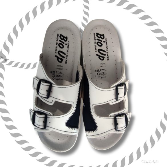 Pianella hallux betétes papucs - 422/fehér-kék