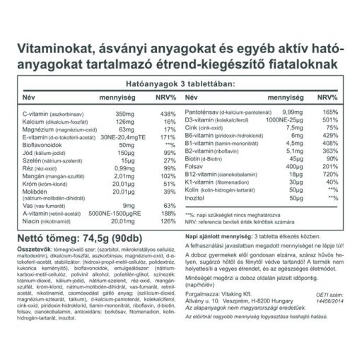 Vitaking Mega Vitamin Tiniknek 90 db