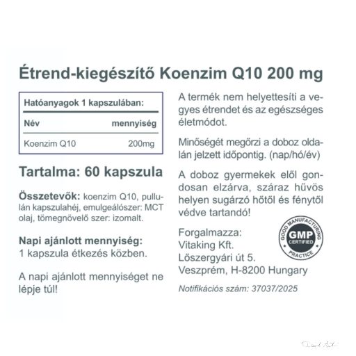 Vitaking Q-10 Koenzim 200mg (Fermentált, Növényi) 60x