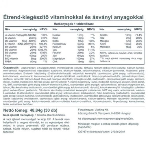 Vitaking Mega1 multivitamin 30x