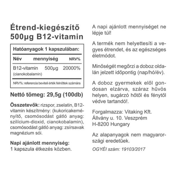 Vitaking B-12 vitamin 100x