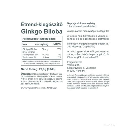 Vitaking Ginkgo Biloba 60mg 90x
