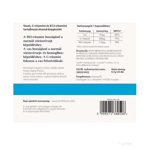 VitaFer® Caps Liposzómás vaskészítmény kapszula 30x