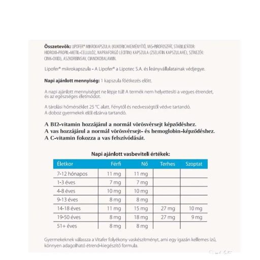 VitaFer® Caps Liposzómás vaskészítmény kapszula 30x