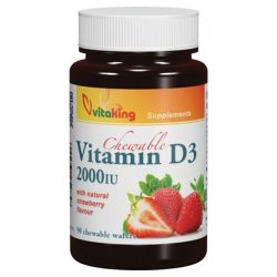 Vitaking D3-vitamin epres – 90db rágótabletta