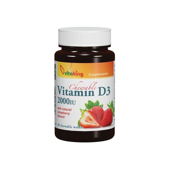 Vitaking D3-vitamin epres – 90db rágótabletta
