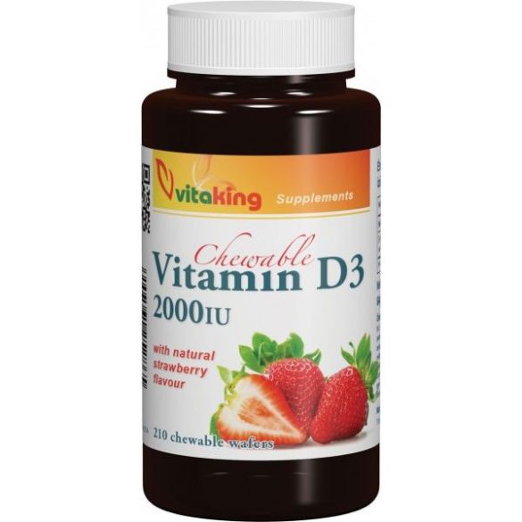 Vitaking D3-vitamin epres – 210x rágótabletta