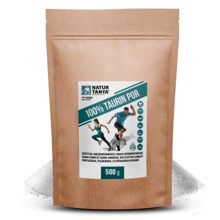 Natur Tanya® 100% Taurin por - adalékanyagmentes, tiszta, 3000 mg szabad formájú taurin aminosav  500gr